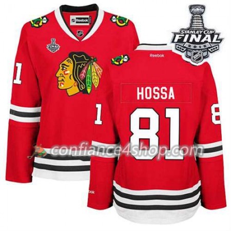 Maillot de Hockey Chicago Blackhawks Marian Hossa #81 Domicile rouge 2015 Stanley Cup - Femme