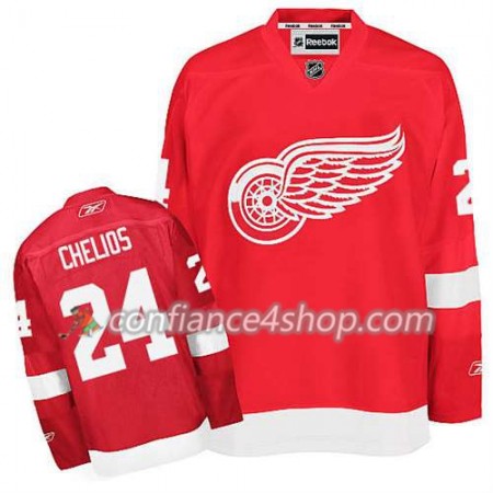 Reebok Maillot de Hockey Detroit Red Wings Chris Chelios #24 Domicile rouge - Homme