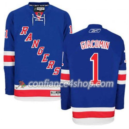 Reebok Maillot de Hockey New York Rangers Eddie Giacomin #1 Domicile Bleu royal - Homme Reebok Maillot de Hockey New York Rangers Eddie Giacomin #1 Domicile Bleu royal - Homme