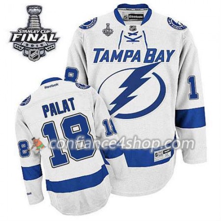 Maillot de Hockey Tampa Bay Lightning Ondrej Palat #18 Extérieur blanc 2015 Stanley Cup - Homme