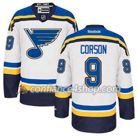 Reebok Maillot de Hockey St. Louis Blues Shayne Corson #9 Extérieur blanc - Homme