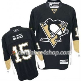 Reebok Maillot de Hockey Pittsburgh Penguins Tanner Glass 15 Noir Domicile - Homme