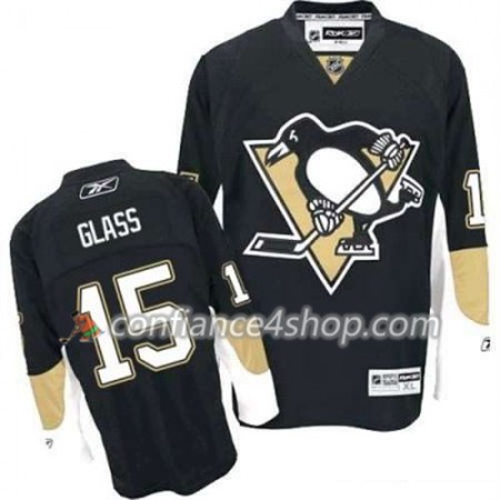 Reebok Maillot de Hockey Pittsburgh Penguins Tanner Glass 15 Noir Domicile - Homme