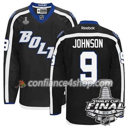 Reebok Maillot de Hockey Tampa Bay Lightning Tyler Johnson #9 Noir Third 2016 Stanley Cup - Homme