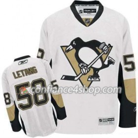 Reebok Maillot de Hockey Pittsburgh Penguins Kris Letang 58 Blanc Extérieur - Homme