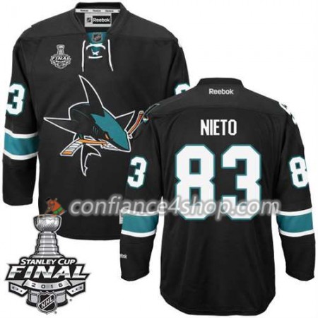 Reebok Maillot de Hockey San Jose Sharks Matt Nieto #83 Noir Third 2016 Stanley Cup - Homme
