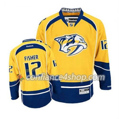 Reebok Maillot de Hockey Nashville Predators Mike Fisher #12 Domicile Or - Homme