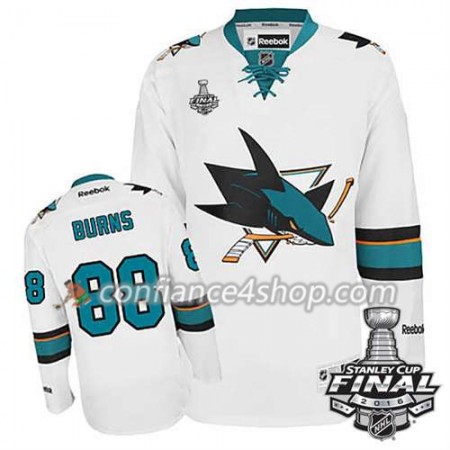 Reebok Maillot de Hockey San Jose Sharks Brent Burns #88 blanc Extérieur 2016 Stanley Cup - Homme