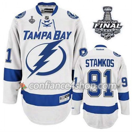 Maillot de Hockey Tampa Bay Lightning Steven Stamkos #91 Extérieur blanc 2015 Stanley Cup - Homme