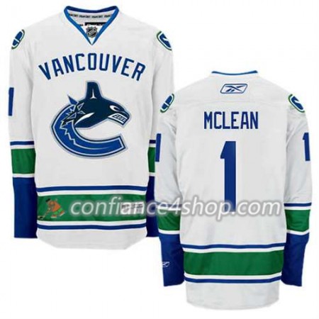 Reebok Maillot de Hockey Vancouver Canucks Kirk Mclean #1 Extérieur blanc - Homme