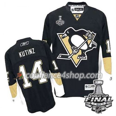 Reebok Maillot de Hockey Pittsburgh Penguins Chris Kunitz #14 Noir Domicile 2016 Stanley Cup - Homme