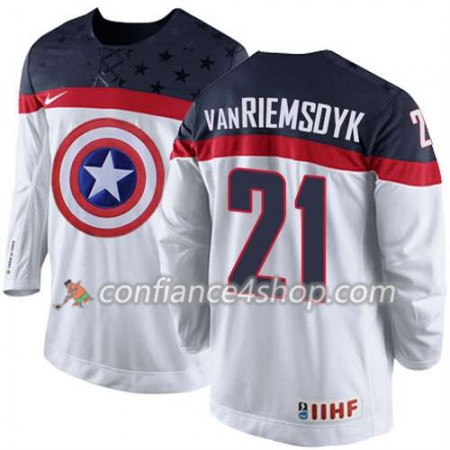 Maillot de Hockey Premier Olympic-USA Team James van Riemsdyk #21 blanc - Homme