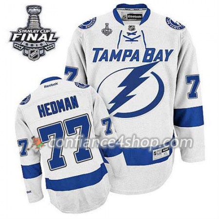 Maillot de Hockey Tampa Bay Lightning Victor Hedman #77 Extérieur blanc 2015 Stanley Cup - Homme