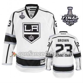 Maillot de Hockey Los Angeles Kings Dustin Brown #23 Extérieur blanc 2014 Stanley Cup - Homme
