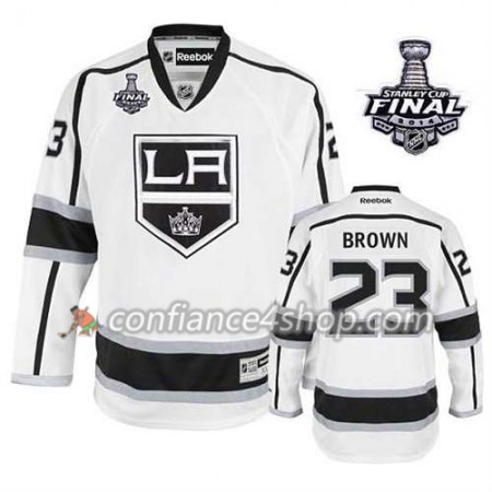 Maillot de Hockey Los Angeles Kings Dustin Brown #23 Extérieur blanc 2014 Stanley Cup - Homme