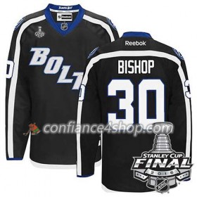 Reebok Maillot de Hockey Tampa Bay Lightning Ben Bishop #30 Noir Third 2016 Stanley Cup - Homme
