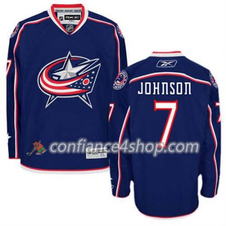 Reebok Maillot de Hockey Columbus Blue Jackets Jack Johnson #7 Domicile Bleu marin - Homme