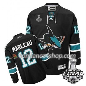 Reebok Maillot de Hockey San Jose Sharks Patrick Marleau #12 Noir Third 2016 Stanley Cup - Homme