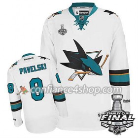 Reebok Maillot de Hockey San Jose Sharks Joe Pavelski #8 blanc Extérieur 2016 Stanley Cup - Homme