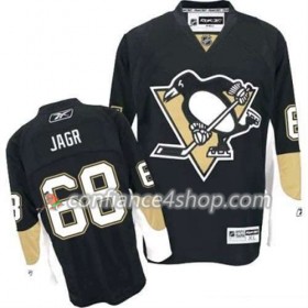Reebok Maillot de Hockey Pittsburgh Penguins Jaromir Jagr 68 Noir Domicile - Homme