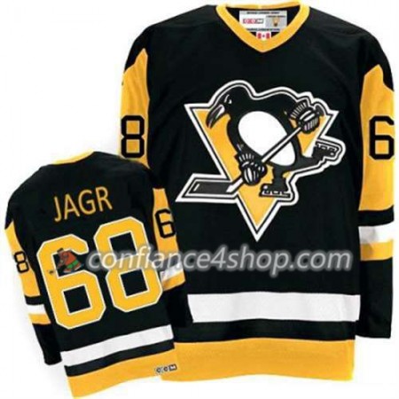 Reebok Maillot de Hockey Pittsburgh Penguins Jaromir Jagr CCM 68 Noir Throwback - Homme