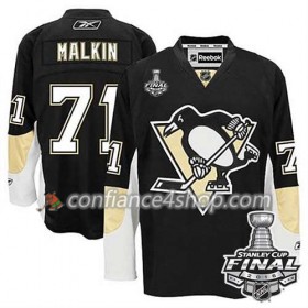 Reebok Maillot de Hockey Pittsburgh Penguins Evgeni Malkin #71 Noir Domicile 2016 Stanley Cup - Homme