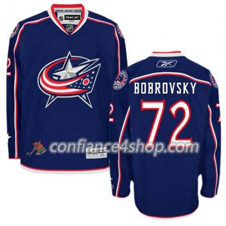 Reebok Maillot de Hockey Columbus Blue Jackets Sergei Bobrovsky #72 Domicile Bleu marin - Homme