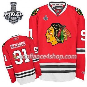 Maillot de Hockey Chicago Blackhawks Brad Richards #91 Domicile rouge 2015 Stanley Cup - Homme