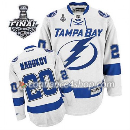 Maillot de Hockey Tampa Bay Lightning Evgeni Nabokov #20 Extérieur blanc 2015 Stanley Cup - Homme