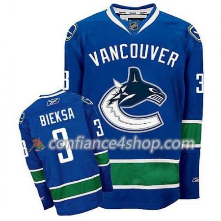 Reebok Maillot de Hockey Vancouver Canucks Kevin Bieksa #3 Domicile Bleu marin - Homme