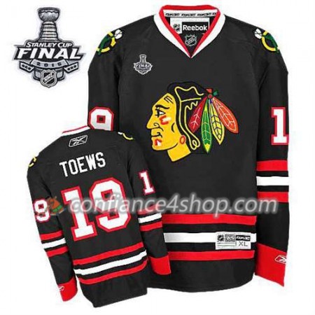 Maillot de Hockey Chicago Blackhawks Jonathan Toews #19 Third Noir 2015 Stanley Cup - Homme