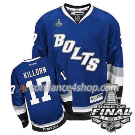 Reebok Maillot de Hockey Tampa Bay Lightning Alex Killorn #17 Bleu Third 2016 Stanley Cup - Homme