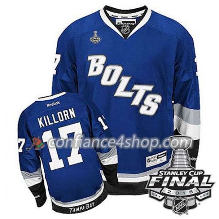 Reebok Maillot de Hockey Tampa Bay Lightning Alex Killorn #17 Bleu Third 2016 Stanley Cup - Homme