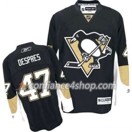 Reebok Maillot de Hockey Pittsburgh Penguins Simon Despres 47 Noir Domicile - Homme
