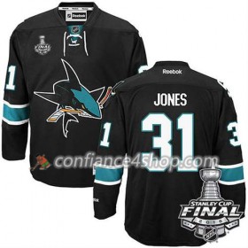 Reebok Maillot de Hockey San Jose Sharks Martin Jones #31 Noir Third 2016 Stanley Cup - Homme