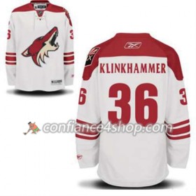 Reebok Maillot de Hockey Phoenix Coyotes Rob Klinkhammer 36 Blanc Extérieur - Homme
