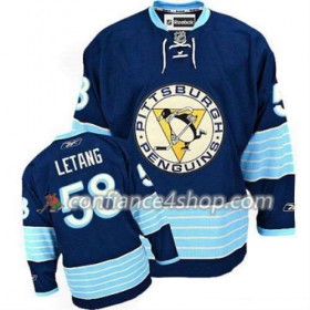 Reebok Maillot de Hockey Pittsburgh Penguins Kris Letang 58 Bleu marin Third Vintage - Homme
