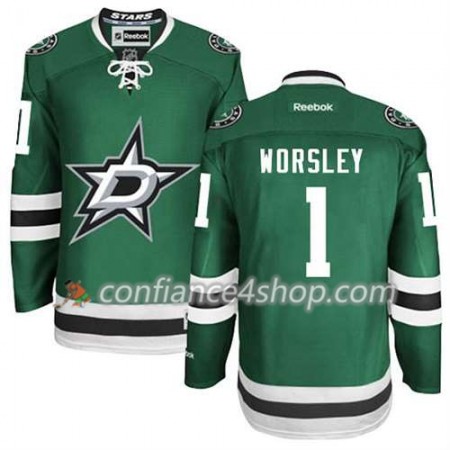 Reebok Maillot de Hockey Dallas Stars Gump Worsley #1 Domicile vert - Homme