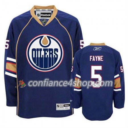 Reebok Maillot de Hockey Edmonton Oilers Mark Fayne #5 Third Bleu marin - Homme