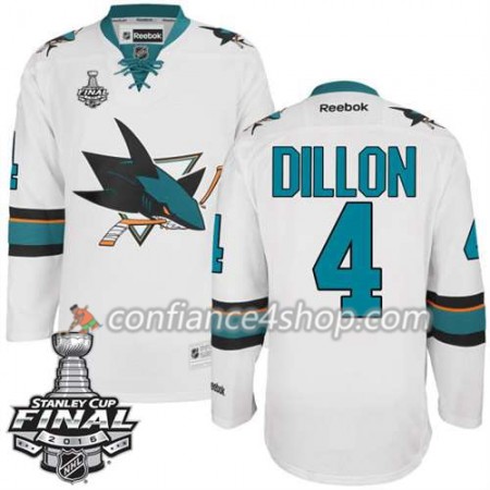 Reebok Maillot de Hockey San Jose Sharks Brenden Dillon #4 blanc Extérieur 2016 Stanley Cup - Homme
