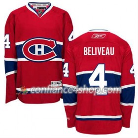 Reebok Maillot de Hockey Montreal Canadiens Jean Beliveau #4 Domicile rouge - Homme