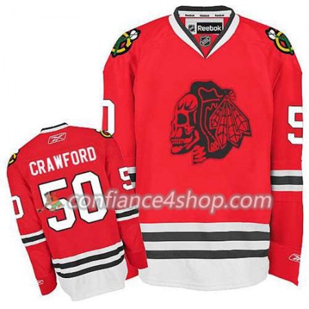 Maillot de Hockey Chicago Blackhawks Corey Crawford #50 Red Skull - Enfant