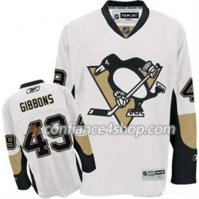 Reebok Maillot de Hockey Pittsburgh Penguins Brian Gibbons 49 Blanc Extérieur - Homme