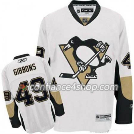 Reebok Maillot de Hockey Pittsburgh Penguins Brian Gibbons 49 Blanc Extérieur - Homme