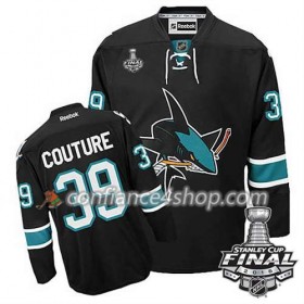 Reebok Maillot de Hockey San Jose Sharks Logan Couture #39 Noir Third 2016 Stanley Cup - Homme