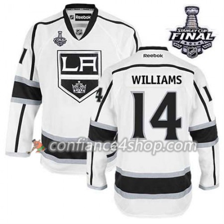 Maillot de Hockey Los Angeles Kings Justin Williams #14 Extérieur blanc 2014 Stanley Cup - Enfant