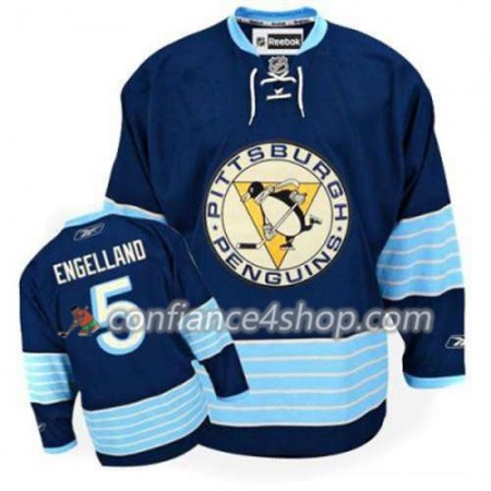 Reebok Maillot de Hockey Pittsburgh Penguins Deryk Engelland 5 Bleu marin Third Vintage - Homme