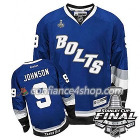 Reebok Maillot de Hockey Tampa Bay Lightning Tyler Johnson #9 Bleu Third 2016 Stanley Cup - Homme