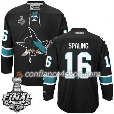 Reebok Maillot de Hockey San Jose Sharks Nick Spaling #16 Noir Third 2016 Stanley Cup - Homme