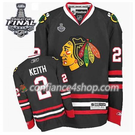 Maillot de Hockey Chicago Blackhawks Duncan Keith #2 Third Noir 2015 Stanley Cup - Homme